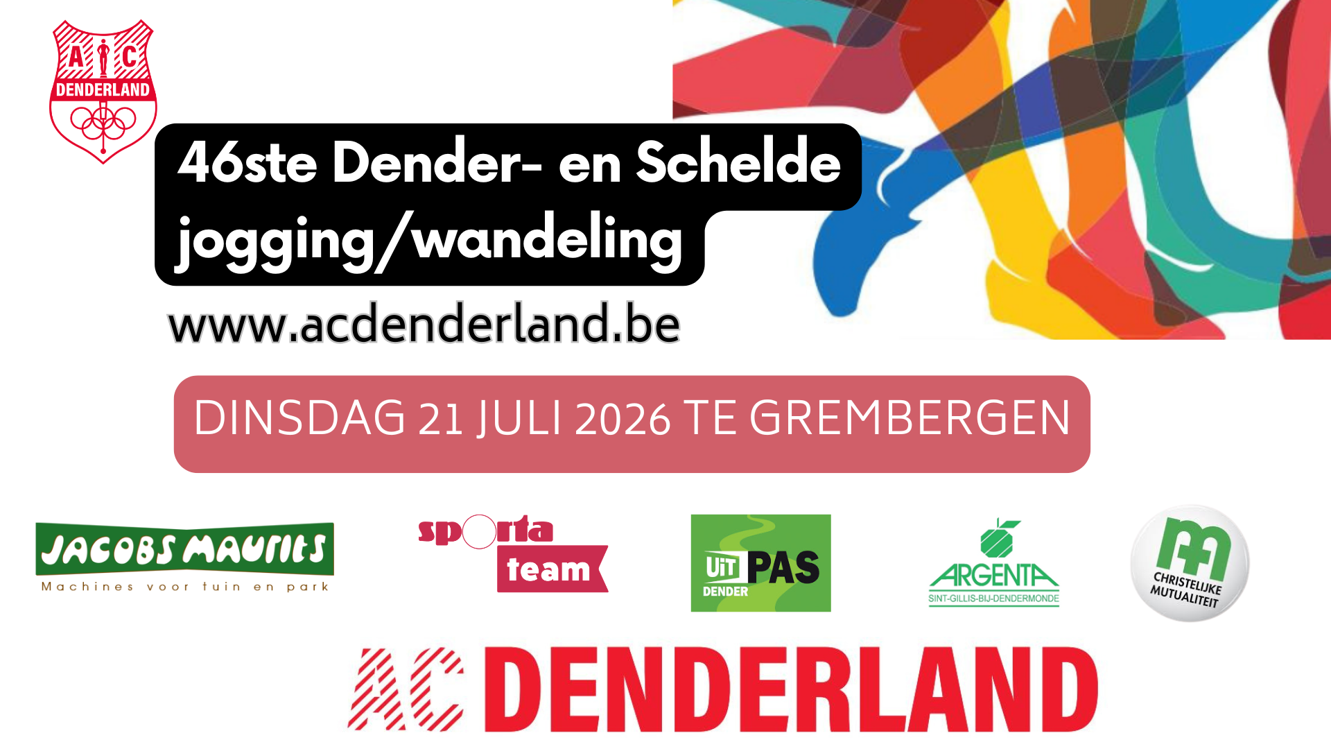 Omslag met sponsors Dender- en scheldejogging 2026